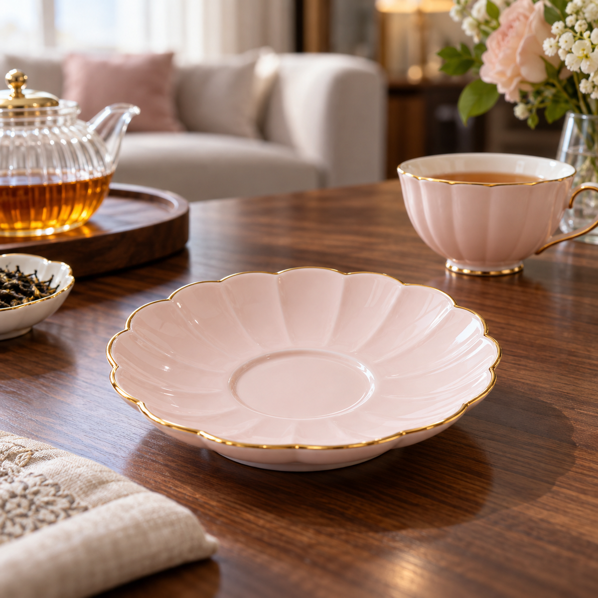 Petal Tea Saucer — AI-generated visualization