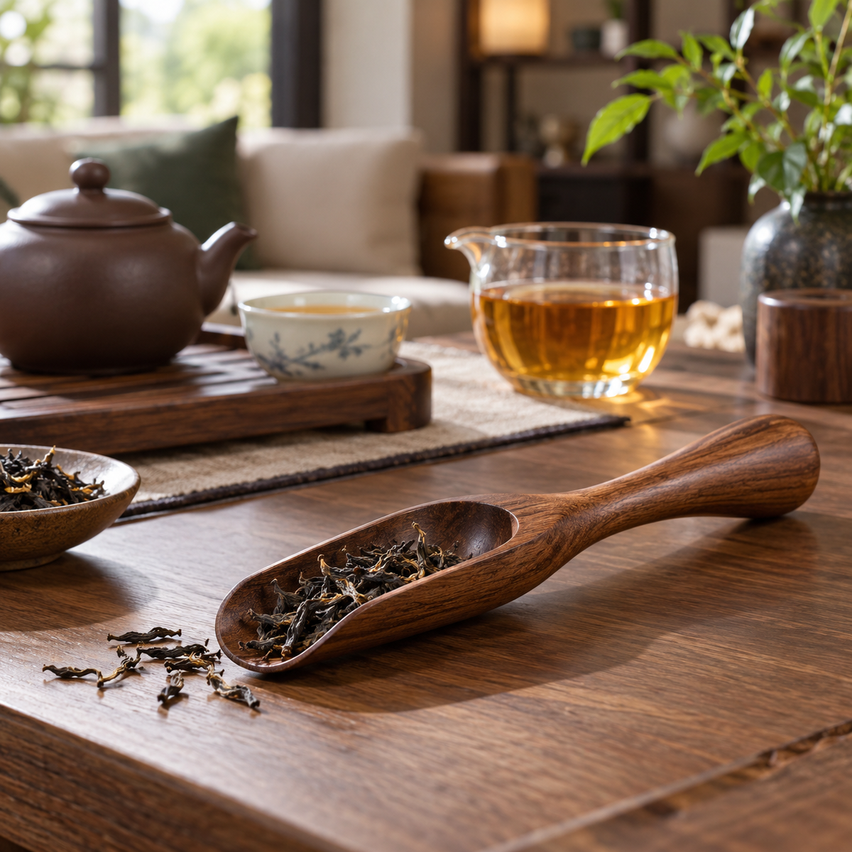 Quiet Leaf Tea Scoop — AI-generated visualization